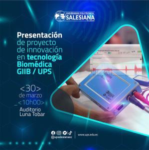 Afiche promocional de la Presentación del proyecto de innovación de Tecnología Biomédica